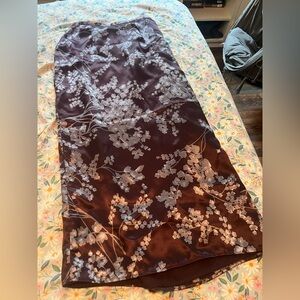 Floral Brown and White Skirt